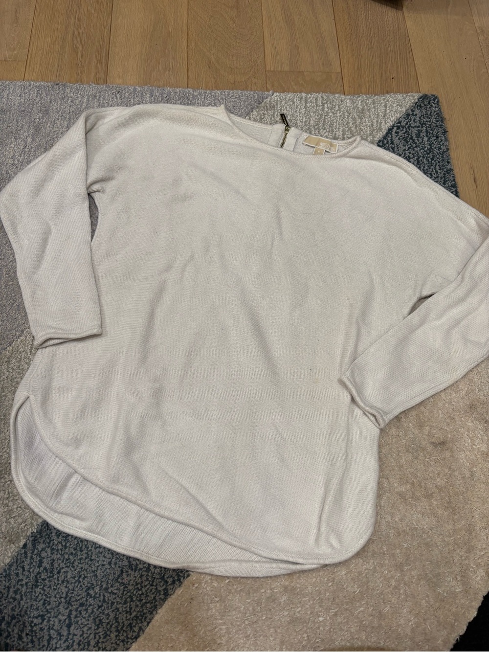 Michael by Michael Kors Pullover Knit Sweater Long Sleeve White Cream Size M